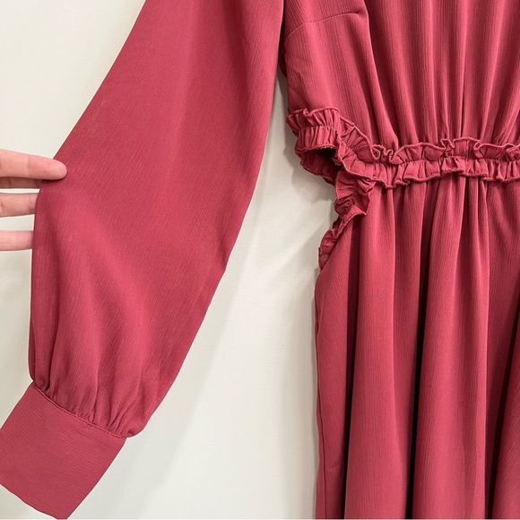 Autumn Bliss Rusty Rose Long Sleeve Cutout Mini Dress Rusty Rose Small - Picture 9 of 16